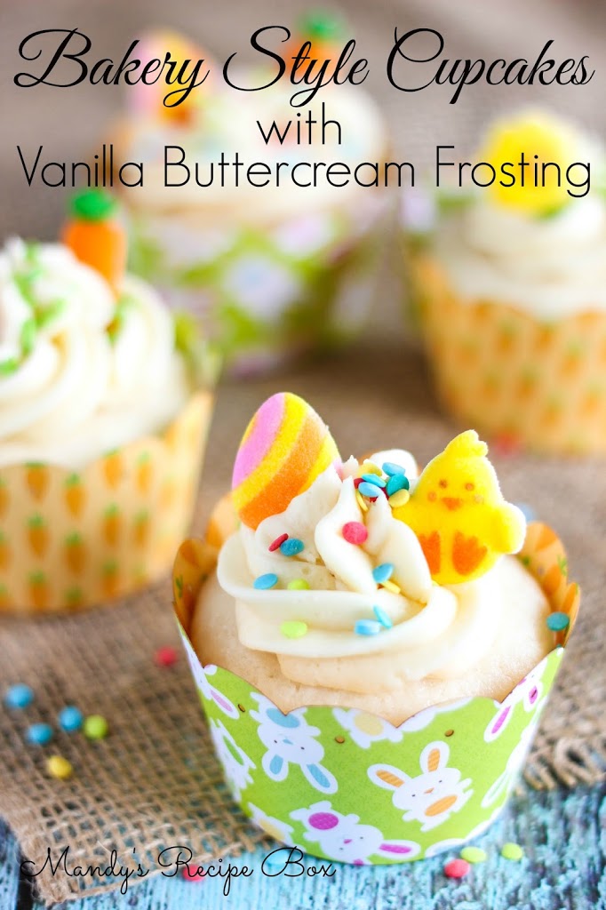 Bakery Style Cupcakes with Vanilla Buttercream Frosting | Mandy's ...