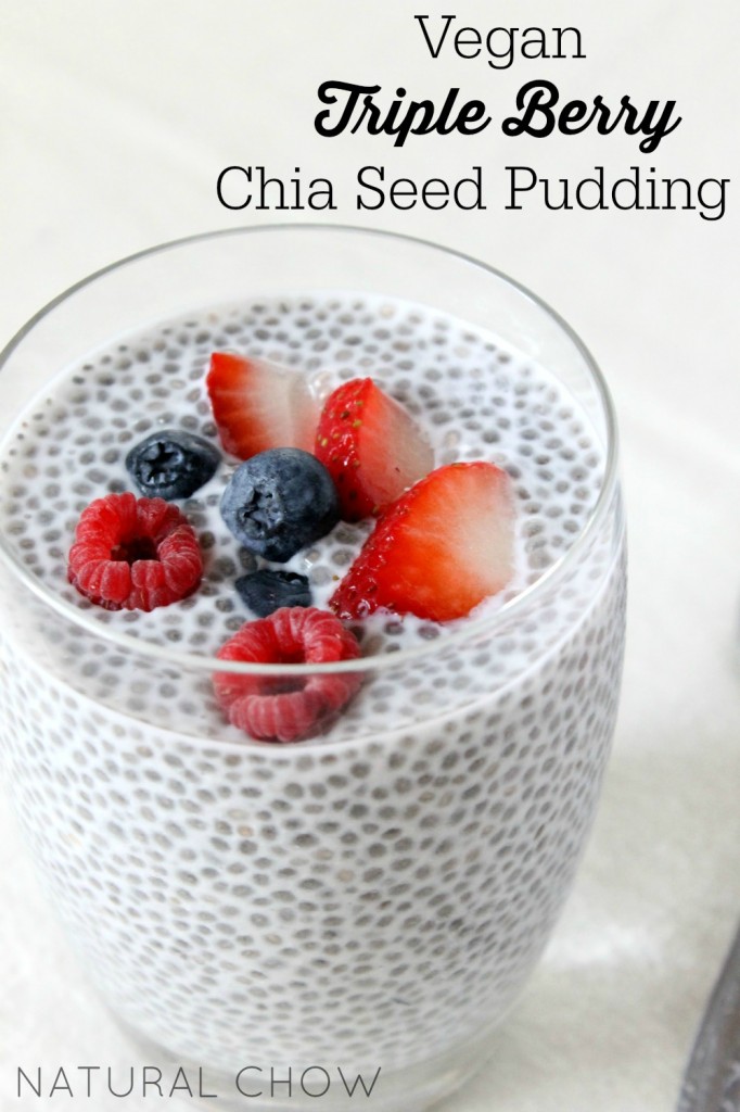 Vegan Triple Berry Chia Seed Pudding | Natural Chow | http://naturalchow.com