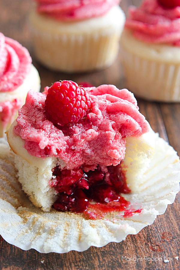 Raspberry Filled Cupcakes | Mandy's Recipe Box