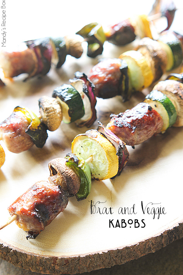 Brat and Veggie Kabobs