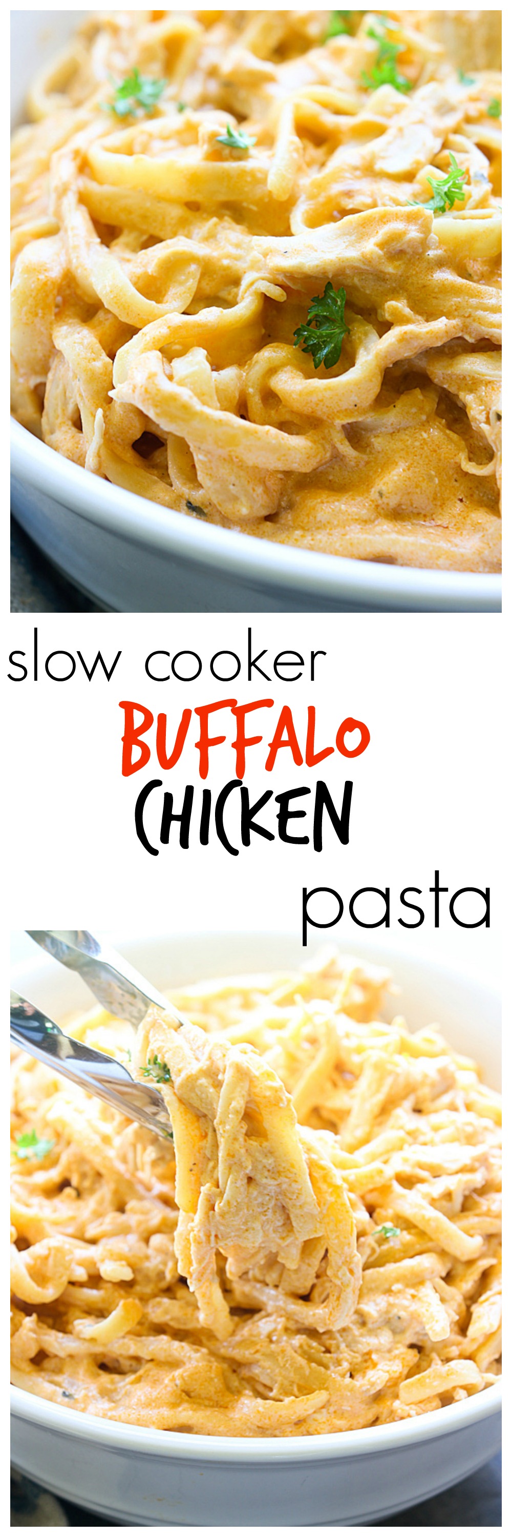 Slow Cooker Buffalo Chicken Pasta | Mandy's Recipe Box