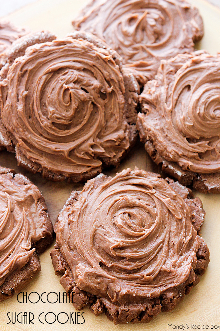 frosted chocolate sugar cookies