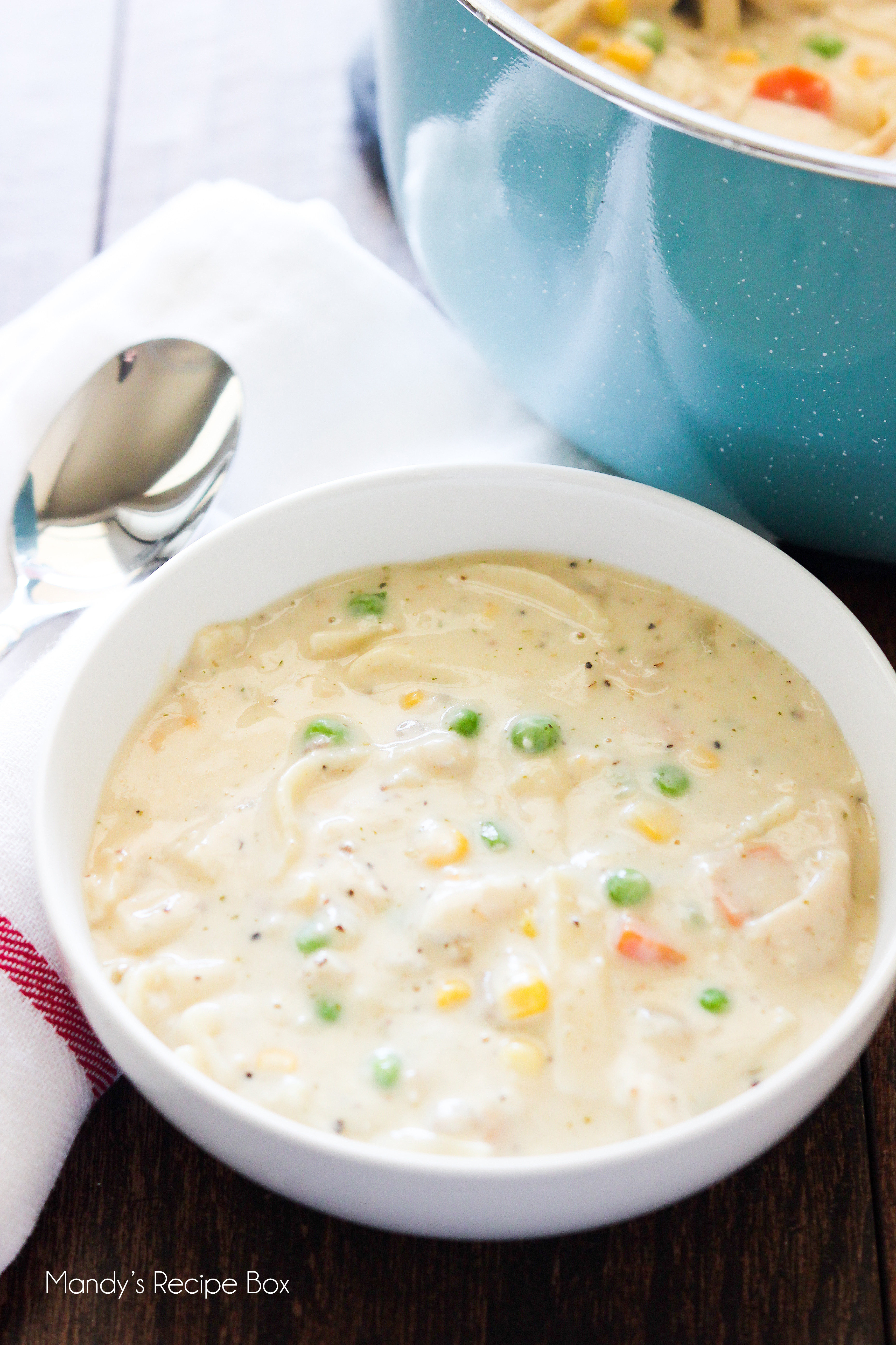 Creamy Cheesy Chicken Noodle Soup | Mandy's Recipe Box