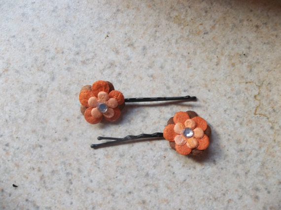 2 Sets Paper Flower Bobby Pins
