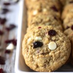 Snarky Revolution Cookie - This recipe makes a mean cookie. See that snarky face?Seriously, these cookies are soooooo good! Oatmeal, white chips, dried blueberries and dried cranberries make a delicious red, white and blue patriotic cookie.