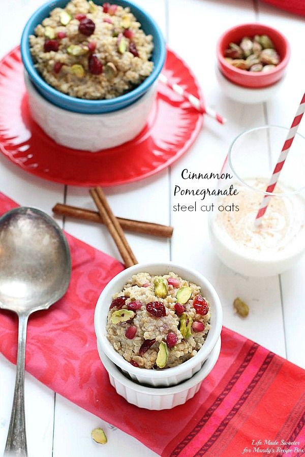 Overnight, Slow Cooker, Eggnog Cranberry Steel-Cut Oatmeal