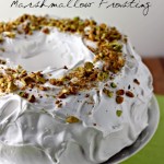Pistachio Cake with Marshmallow Frosting