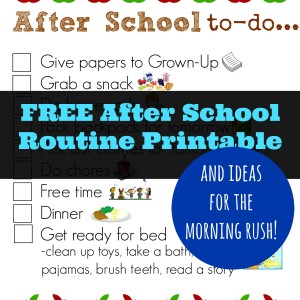 FREE After School Routine Printable
