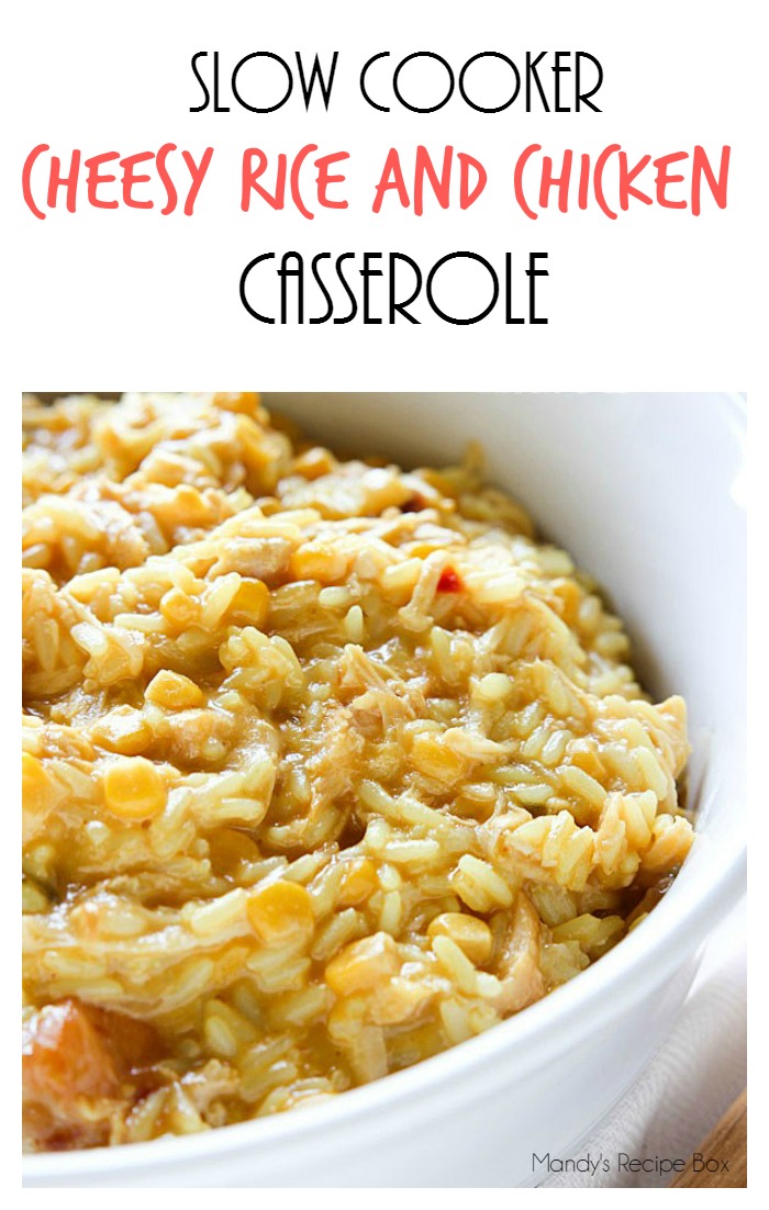 Slow Cooker Cheesy Chicken & Rice Casserole
