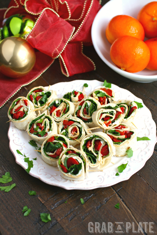 Easy Swiss, Spinach, and Red Pepper Pinwheels