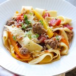 Italian Sausage, Peppers and Noodles