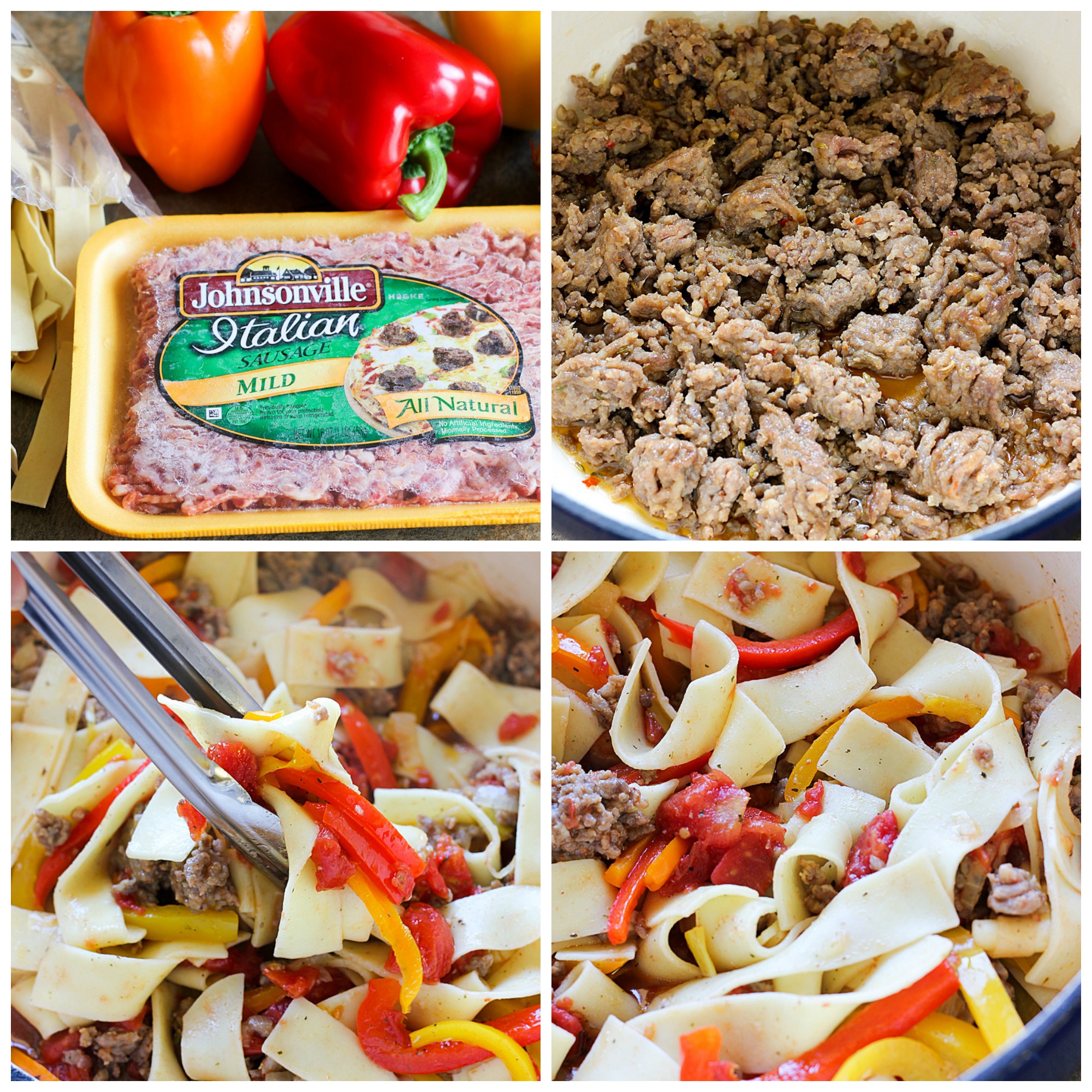 Italian Sausage, Peppers and Noodles 