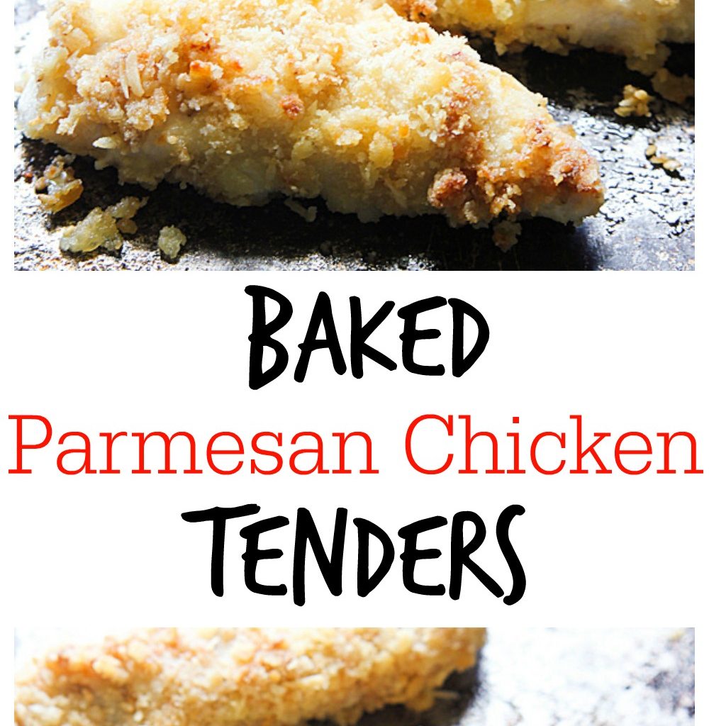 Baked Parmesan Chicken Tenders collage | Mandy's Recipe Box