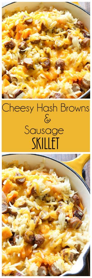 Cheesy Hash Browns and Sausage Skillet | Mandy's Recipe Box