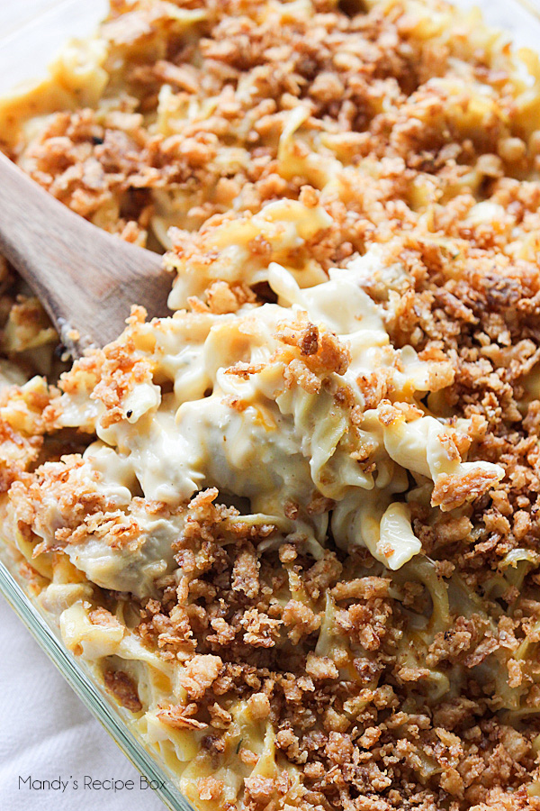 French Onion Chicken Noodle Casserole