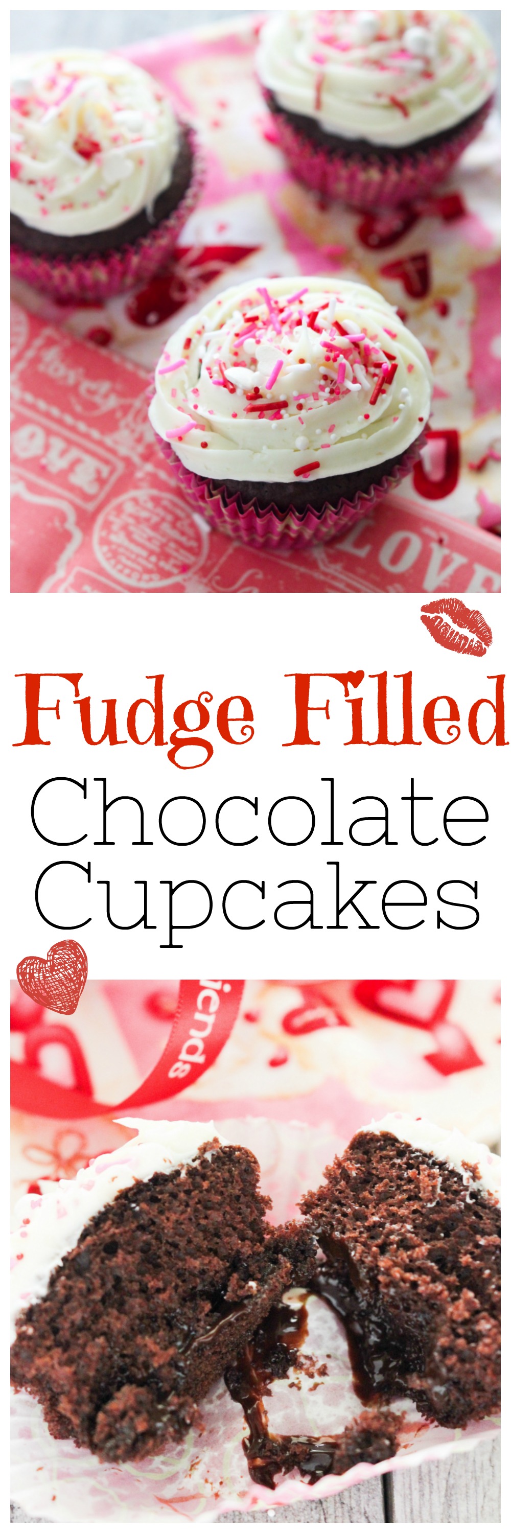 Fudge Filled Chocolate Cupcakes